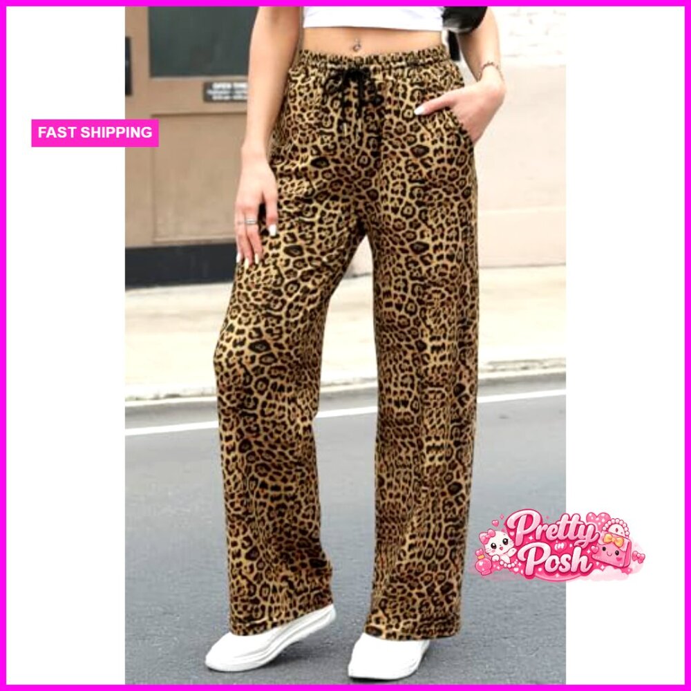 Soft Stretch Polyester Elastane Wide Leg Track Pa… - image 2